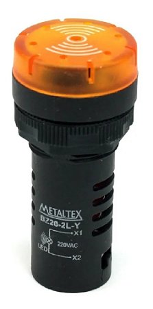 SINALIZADOR 22MM SONORO LED - 220VCA - LARANJA
