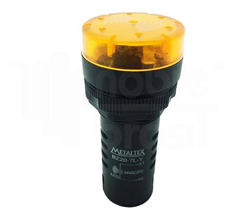 SINALIZADOR 22MM SONORO/LED- 24VCA/CC - LARANJA