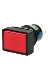 P16-BL7-R2 - PULSADOR ILUMINADO 16MM RETANGULAR S/ RETENÇÃO - VM 24V - 2 REV