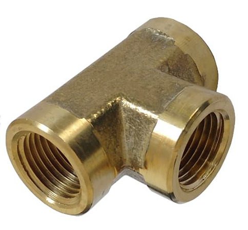 Tee fêmea latão 3/4 NPT