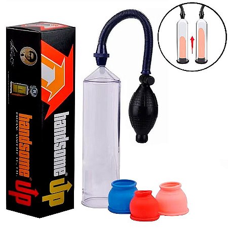 Bomba Manual Peniana Pêra-3 Anéis da Base em Elastômero-19 cm de Comprimento, 7 cm de Espessura (Medidas Aproximadas)