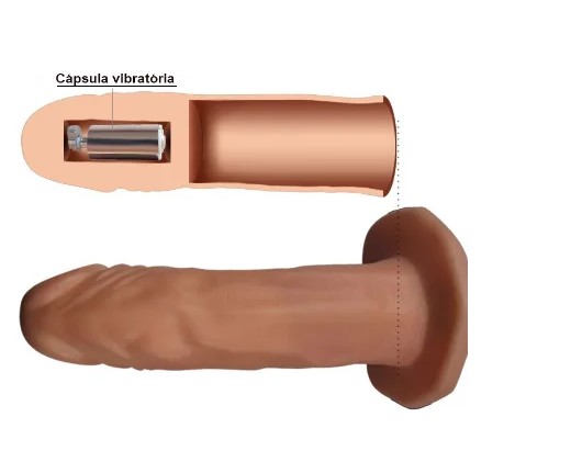 Capa Peniana Oca Dupla 15CM C/ 10 Vibraçoes e Cinta Ajustável