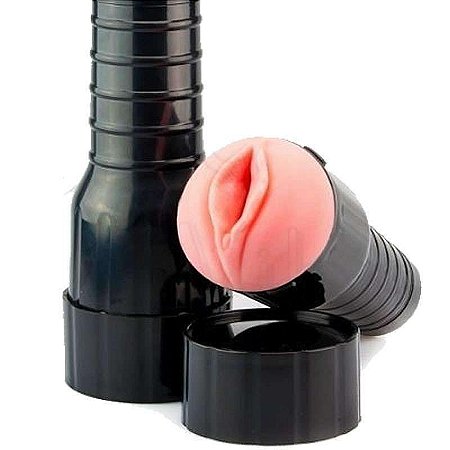 Masturbador Vagina Cyber Skin Com Ventosa- Preta