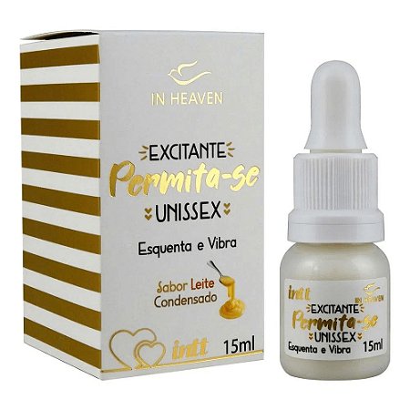 Excitante Térmico Comestível Beijável Unissex Esquenta e Vibra Sabor Leite Condensado Permita-se Intt