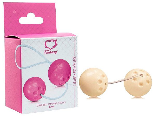 Bolinha Tailandesa 2 Bolas Cor Marfim (3,4Cm) Sexy Fantasy