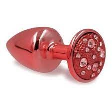 Plug Anal  Vermelho Com Pedra Cravejada  Tam P- HA134V