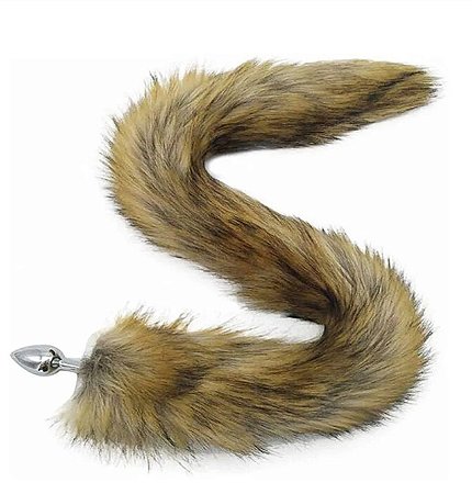 Plug Anal De Metal Com Rabão Bege Tam P