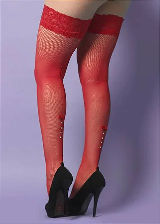 Meia 7/8 Arrastão Com Silicone Y2001- COR RED