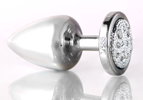 Plug Anal Com Pedra Cravejada PRATA TAM-M  HA144CC