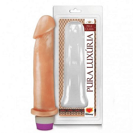 Prótese Pura Luxuria Com Vibro 18x4,4cm Sexy Fantasy