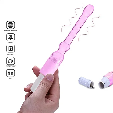 Plug Anal Vaginal Vibrador Esfera Sexo Excita Casal Próstata  - Rosa
