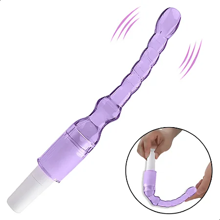 Plug Anal Vaginal Vibrador Esfera Sexo Excita Casal Próstata  - Roxo