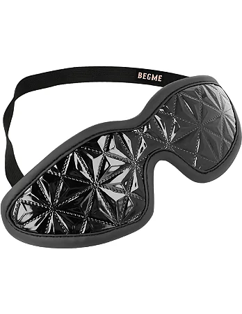 Venda para Olhos Couro Ecológico e Vinil Luxury Fetish-Cor Black-
