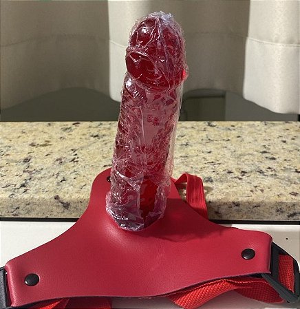 Cinta Com Prótese Maciço Aromatizado Morango 17,5X3,8Cm