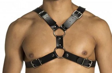 Harness Para Peitoral X- Harness em Couro Sintético- Contém: 1 Arreio - Preto