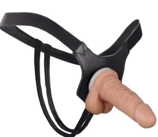 Cinta Com Penis Com Escroto e Pino 12 x 3,3 CM Cor Bege