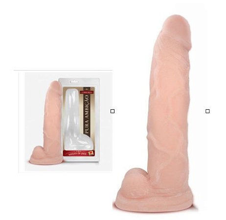 Prótese Em Cyberskin Com Escroto  Sem Vibro 27x6cm Sexy Fantasy