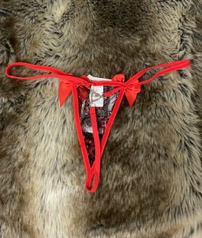 Calcinha Bicolor Vermelho c/ Preto Tam. Único