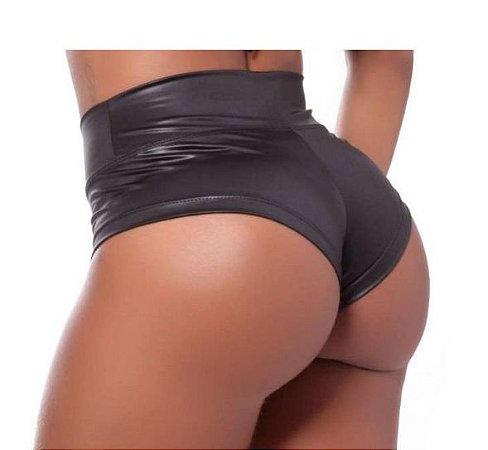 Shorts Super Cavado Dominação Preto em Cirré Tamanho: Único (veste até o 42)
