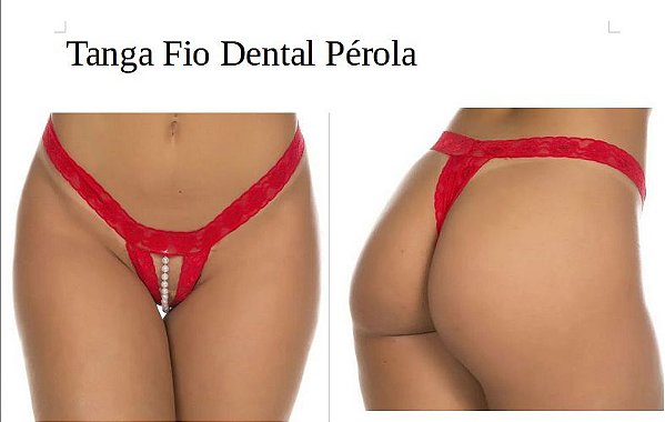 Tanga Fio Dental Pérola Safadinha - Vermelha