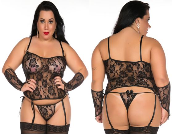 Camisete Liga Plus Size em Renda