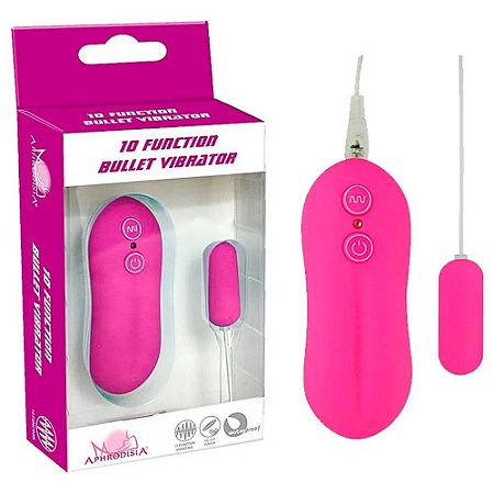 Mini Vibrador Bullet  Aphrodisia  Com 10 Vibrações  Cor Magenta / Pink- 2 Pilhas AAA  De Brinde)