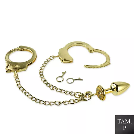 Kit Algema e Plug Cravejado P (HA146) - Dourado