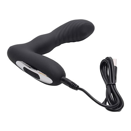 Estimulador De Próstata Massageador Com Vibrador  e Controle - Recarregável via USB/ - Pretty Love