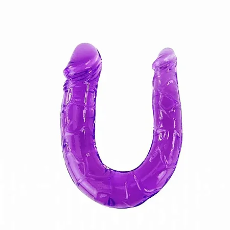 Dildo Prótese Dupla Em Jelly Super Flexível 50 x 4 cm Cor: Roxo