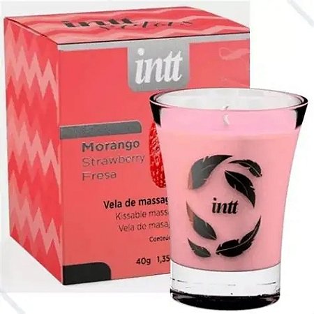 Vela Beijável Para Massagem Corporal Relaxante Hidratante Que não Queima A Pele Sabor Morango Intt 40G