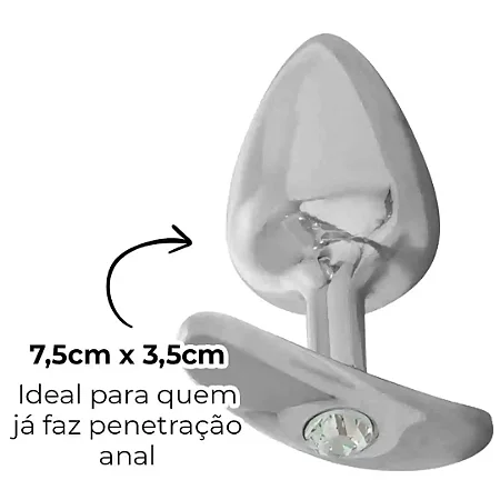 Plug Metálico Anatômico (HA140C) - Prata TAM M