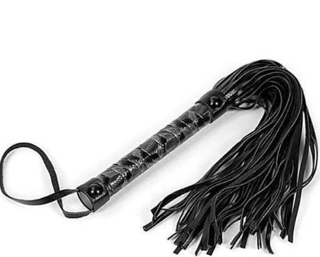 Luxury Fetish Chicote em Tiras- Franjas: 24cm- Cor BLACK-