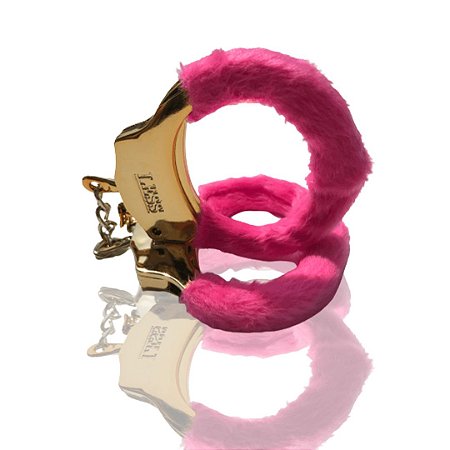 Algema Dourada Com Pelúcia Rosa Less- HA141DR