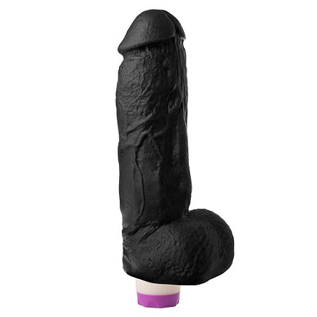 Prótese Mon Plaisir Realística Com Vibrador  22,5 X 5,5 CM Cor PRETO