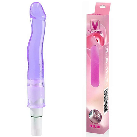 Vibrador  Formato De Pênis Com Glande Feito Em Jelly Super Macio e Removível  - 1 PILHA BRINDE