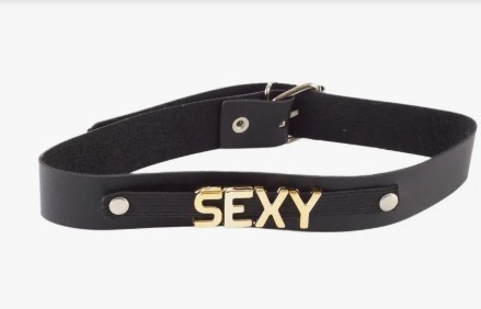 Coleira Personalizada Acessório Sensual Couro Sintético- Escrita Sexy-