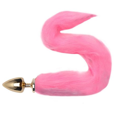 Plug LESS Dourado Com Rabo Rosa/ HA170DR TAM G