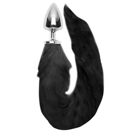 Plug LESS Cromado Com Rabo BLACK- HA170CP -TAM G