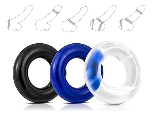 Anel Peniano - Kit Com 3 Cores - 3,7 cm