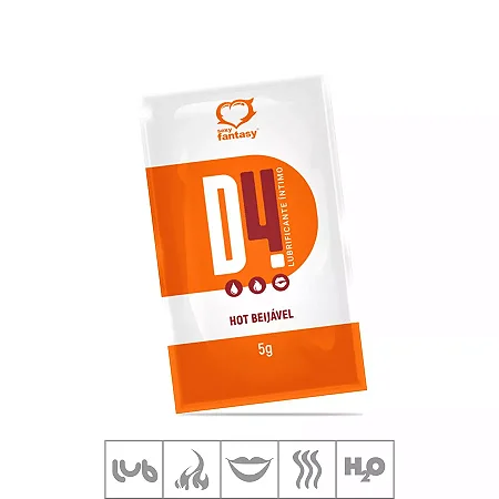 Lubrificante Beijável Íntimo D4 Sachê 5g -HOT -Laranja