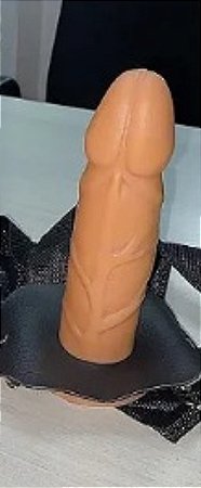 Cinta Com  Prótese Com Pênis Macio P/ Coxa Regulável 13cm-  Cor PELE