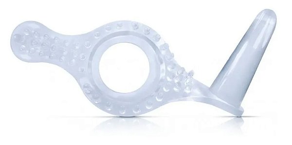 Anel Peniano Oriental Estimulador Com Plug Anal  Transparente