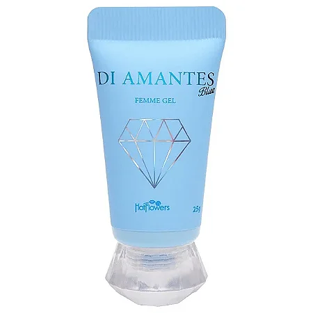 DI AMANTES -Gel Excitante Feminino Blue-Funções São: Frescar, Vibrar, Excitar, Estimular, Lubrificar e Hidratar-25gr