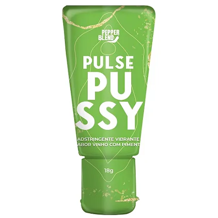 Gel Lubrificante Comestível Pulse Pussy Gel Adstringente Vibrante 18gr-Sabor Vinho Com Pimenta