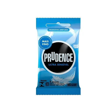 Preservativo Ultra Sensível Mais Fino Lubrificado Com 3 Unid. Prudence