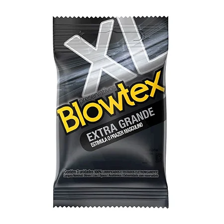 Preservativo Extra Grande Estimula o Prazer Masculino com 3 unidades Blowtex 56 mm.