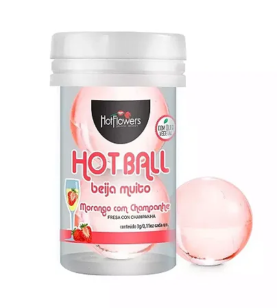 Bolinha Explosiva Beijável  Aroma Irresistível de Morango com Champanhe C/2 Unidades