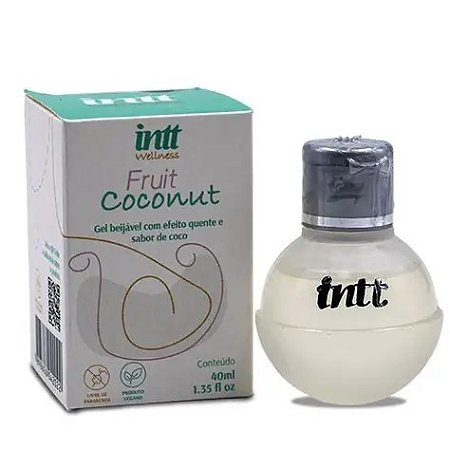 Gel Beijável com Efeito Quente Fruit Coconut Intt Wellness 40 ml