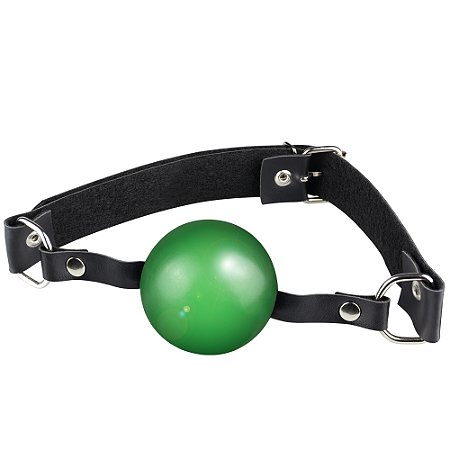 Mordaça Bola C/ Regulagem Couro Sintético- Verde