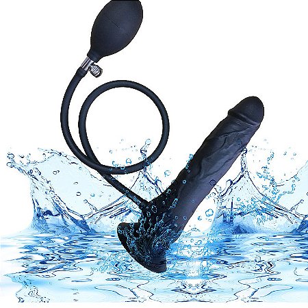 Pênis Inflável - Pump Play -Plug Anal  Inflável Com Pêra Medidas 21.0 X 3.6